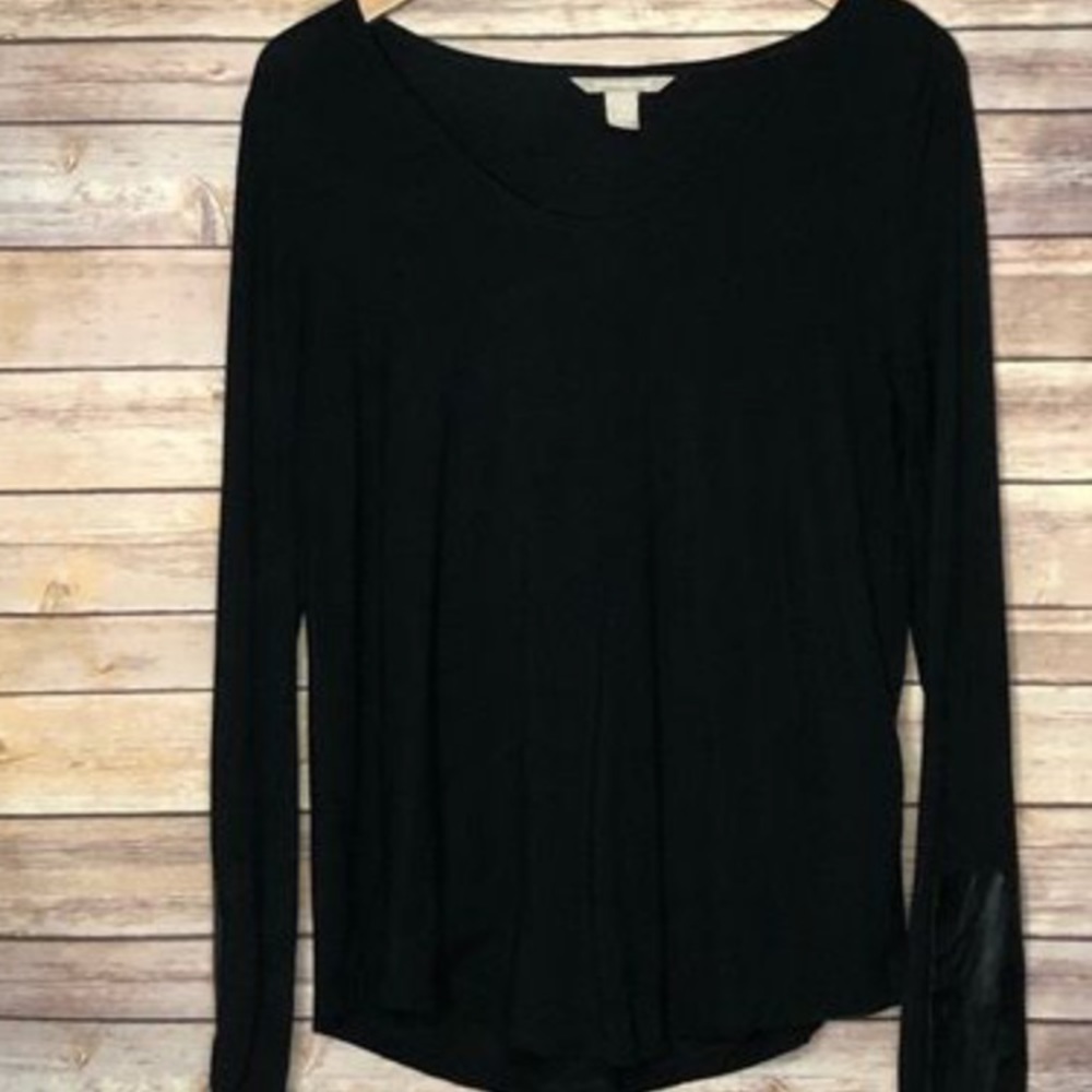 Banana Republic top with faux leather patch